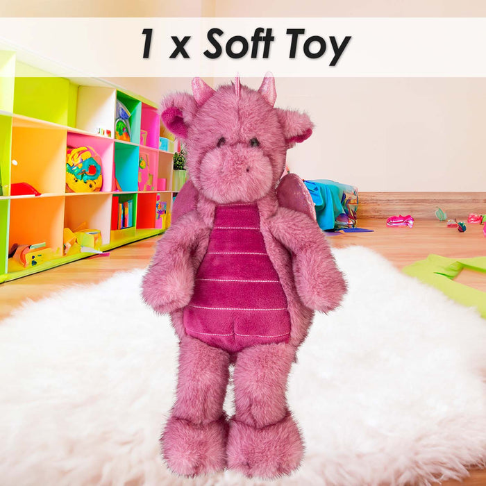 Gorgeous George Luxury Dragon Soft Toy Two Tone Pink - 23cm x 12cm