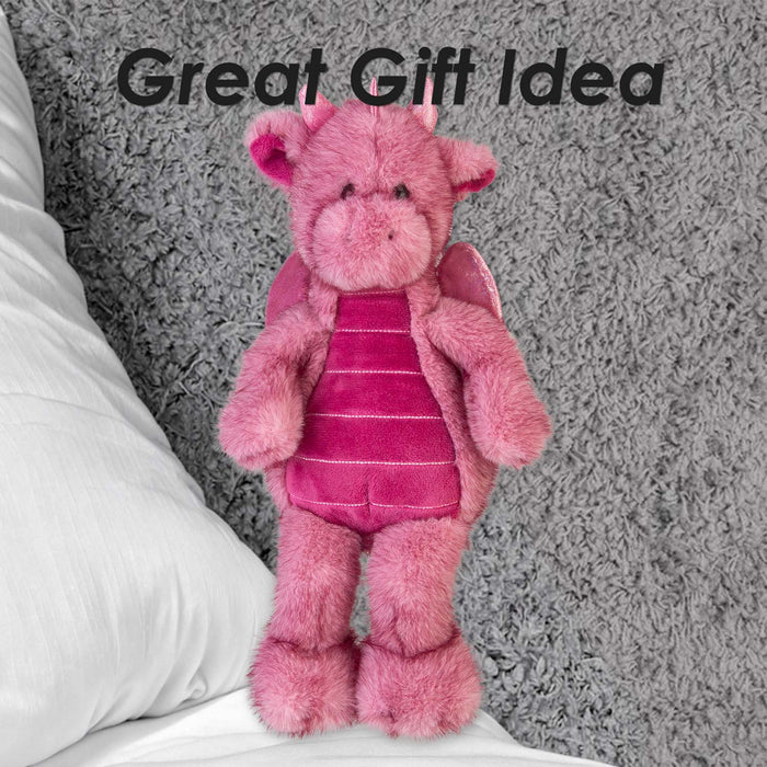 Gorgeous George Luxury Dragon Soft Toy Two Tone Pink - 23cm x 12cm