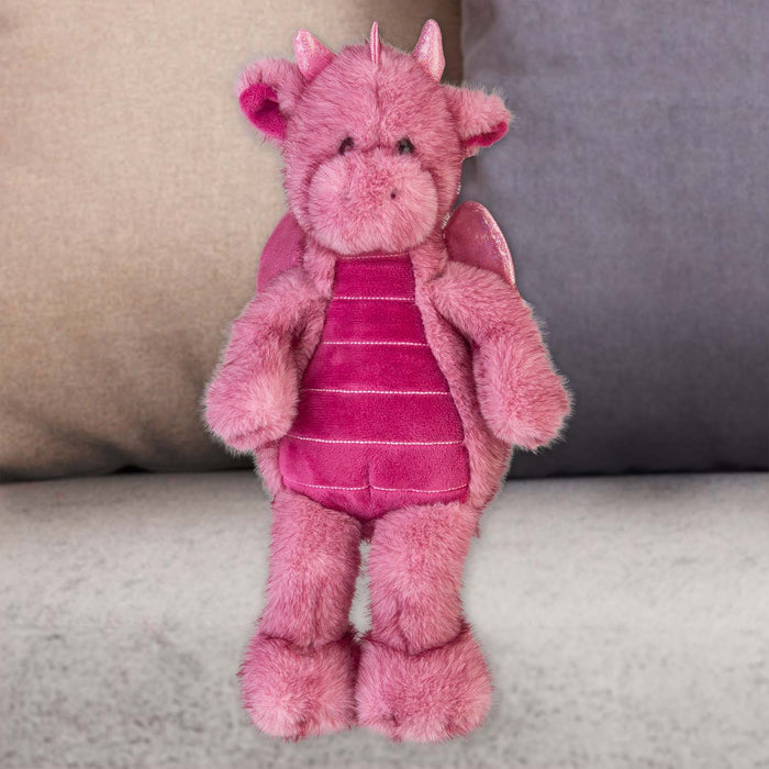 Gorgeous George Luxury Dragon Soft Toy Two Tone Pink - 23cm x 12cm