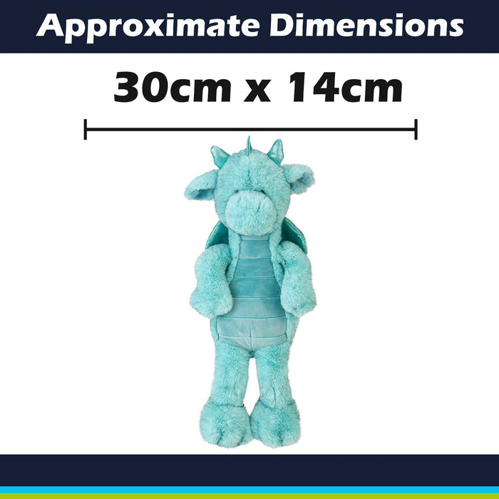 Gorgeous George Luxury Dragon Soft Toy Two Tone Blue - 30cm x 14cm