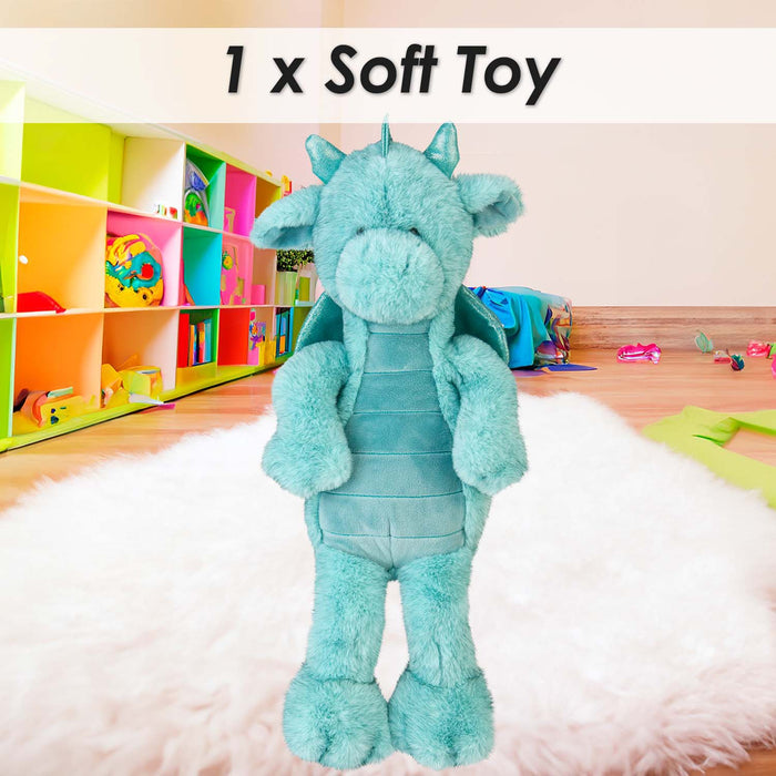 Gorgeous George Luxury Dragon Soft Toy Two Tone Blue - 30cm x 14cm