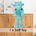 Gorgeous George Luxury Dragon Soft Toy Two Tone Blue - 30cm x 14cm
