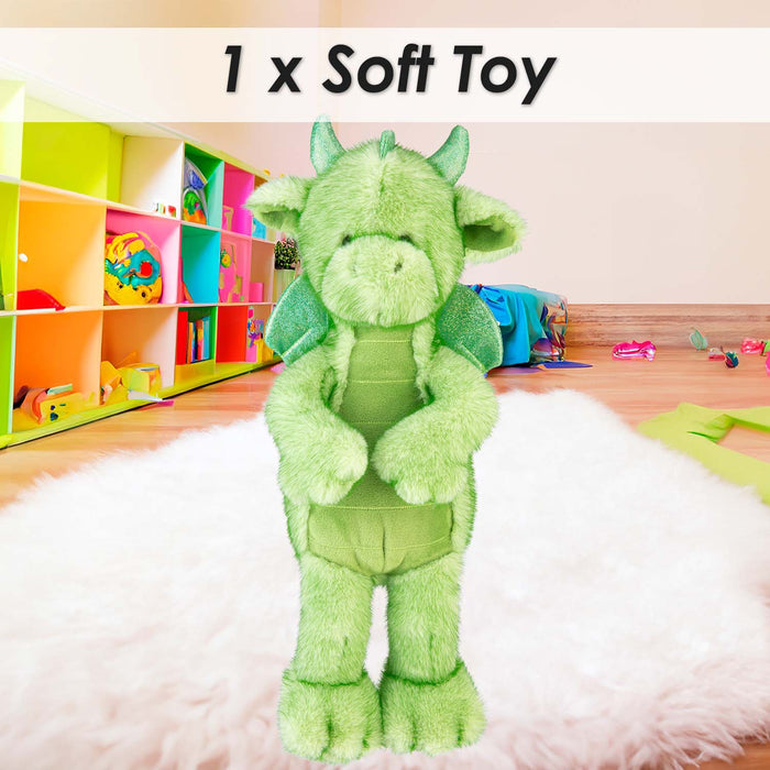 Gorgeous George Luxury Dragon Soft Toy Two Tone Green - 30cm x 14cm