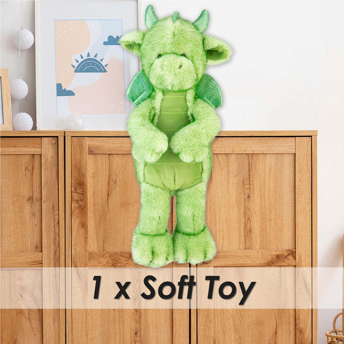 Gorgeous George Luxury Dragon Soft Toy Two Tone Green - 30cm x 14cm