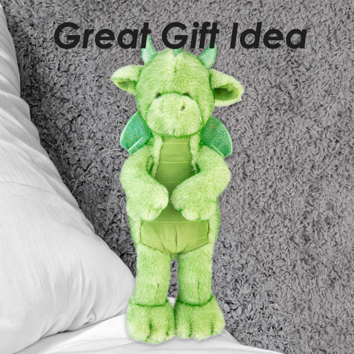 Gorgeous George Luxury Dragon Soft Toy Two Tone Green - 30cm x 14cm