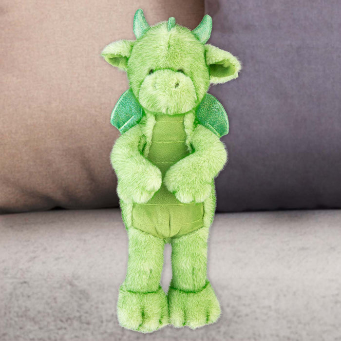 Gorgeous George Luxury Dragon Soft Toy Two Tone Green - 30cm x 14cm