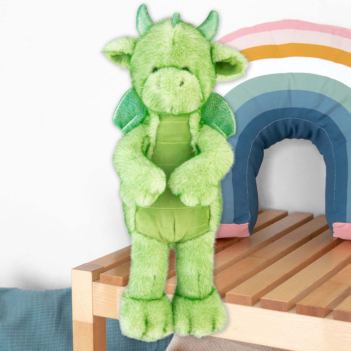 Gorgeous George Luxury Dragon Soft Toy Two Tone Green - 30cm x 14cm