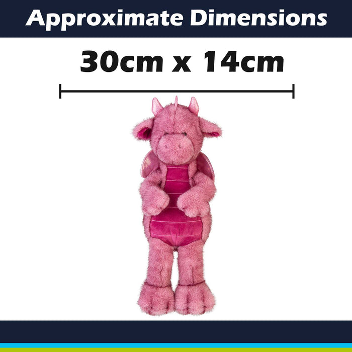 Gorgeous George Luxury Dragon Soft Toy Two Tone Pink - 30cm x 14cm