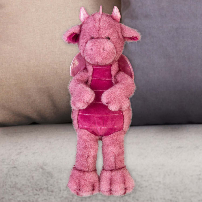 Gorgeous George Luxury Dragon Soft Toy Two Tone Pink - 30cm x 14cm