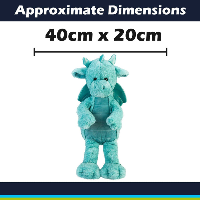 Gorgeous George Luxury Dragon Soft Toy Two Tone Blue - 40cm x 20cm