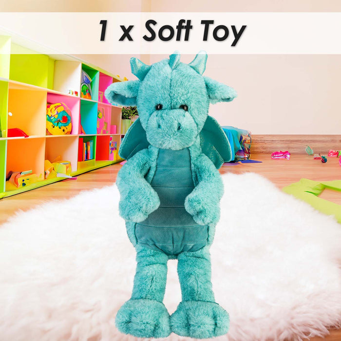 Gorgeous George Luxury Dragon Soft Toy Two Tone Blue - 40cm x 20cm