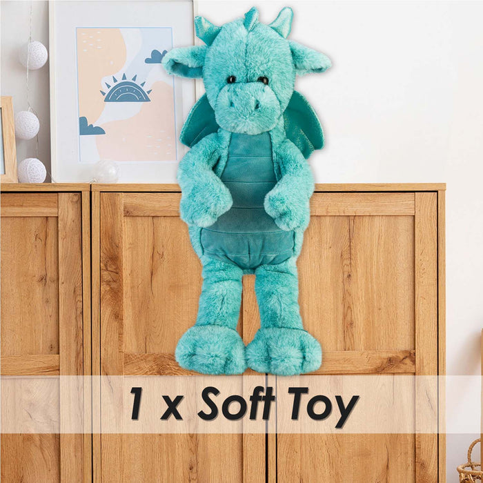 Gorgeous George Luxury Dragon Soft Toy Two Tone Blue - 40cm x 20cm