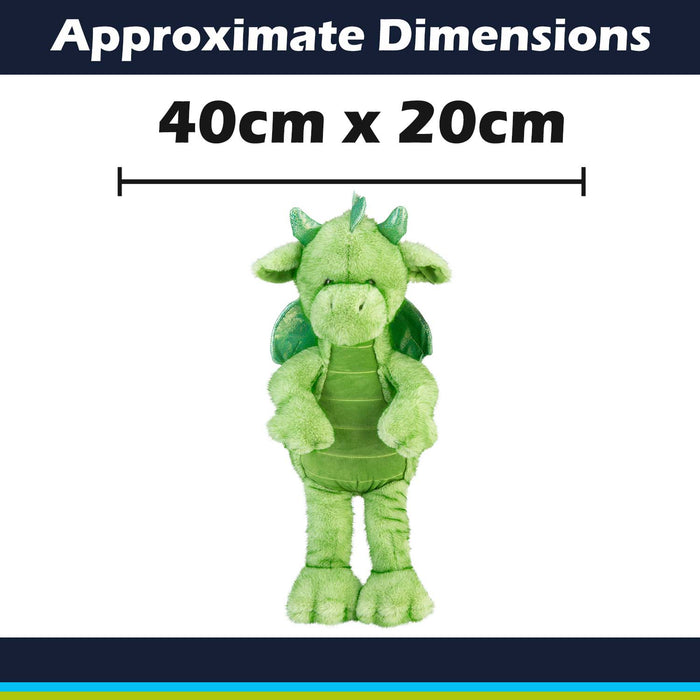 Gorgeous George Luxury Dragon Soft Toy Two Tone Green - 40cm x 20cm