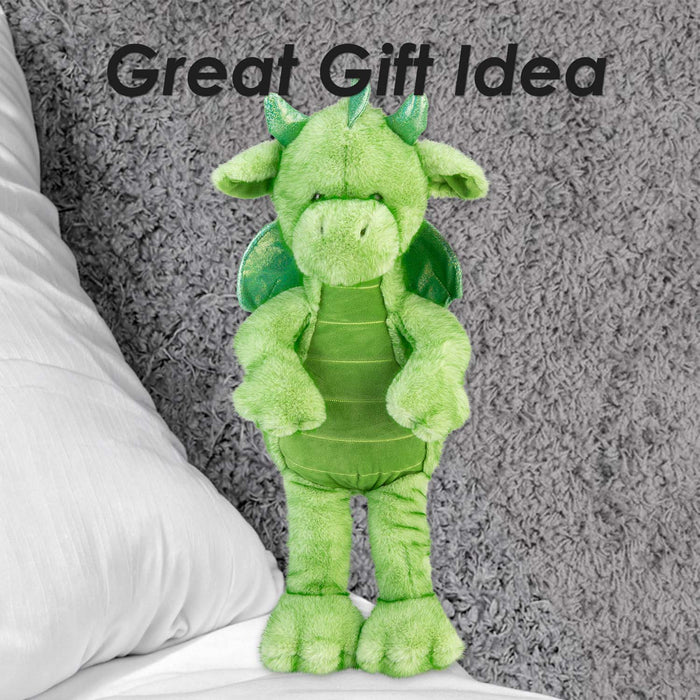 Gorgeous George Luxury Dragon Soft Toy Two Tone Green - 40cm x 20cm