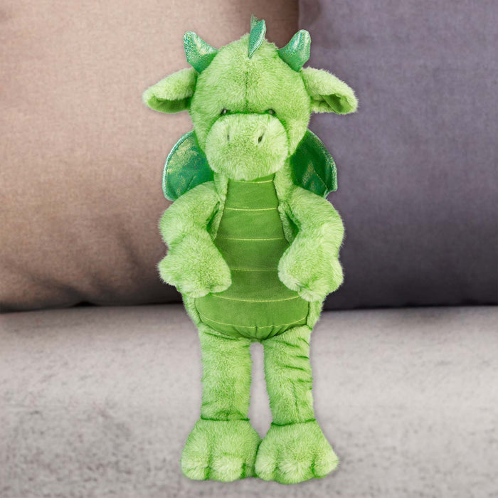 Gorgeous George Luxury Dragon Soft Toy Two Tone Green - 40cm x 20cm
