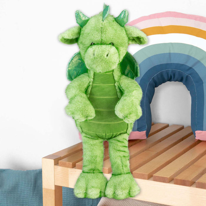 Gorgeous George Luxury Dragon Soft Toy Two Tone Green - 40cm x 20cm