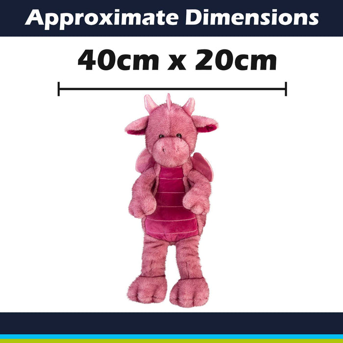 Gorgeous George Luxury Dragon Soft Toy Two Tone Pink - 40cm x 20cm