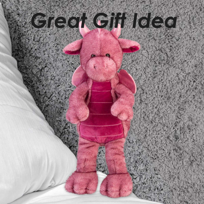 Gorgeous George Luxury Dragon Soft Toy Two Tone Pink - 40cm x 20cm
