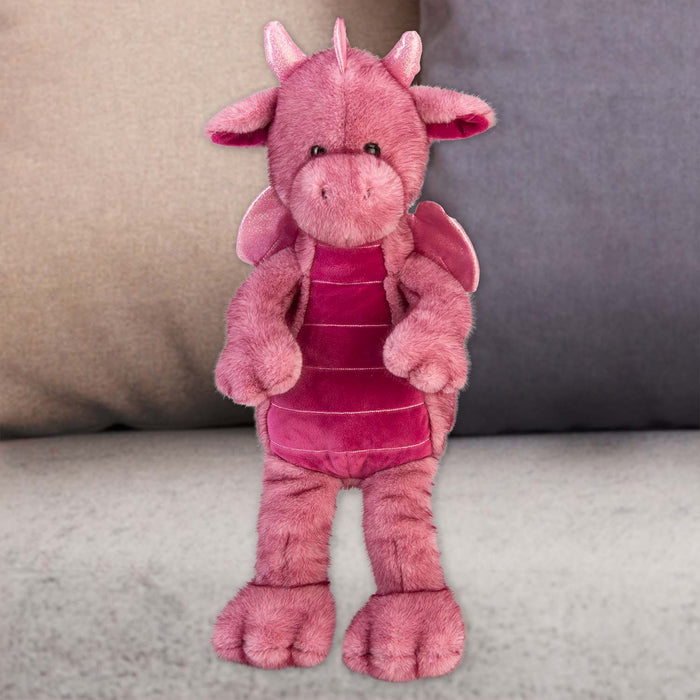 Gorgeous George Luxury Dragon Soft Toy Two Tone Pink - 40cm x 20cm