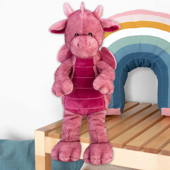 Gorgeous George Luxury Dragon Soft Toy Two Tone Pink - 40cm x 20cm