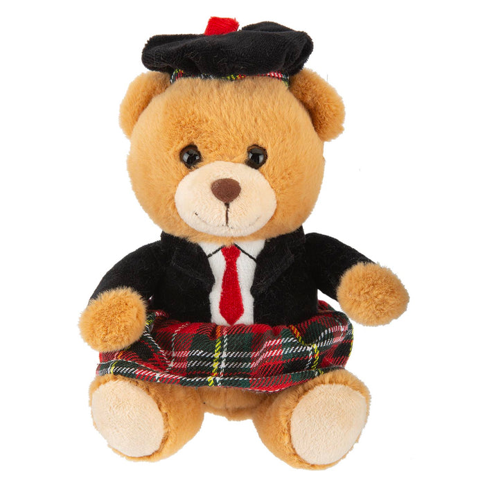 Highlands Bear Soft Toy Scottish Kilt Bear Multi - 16cm x 12cm