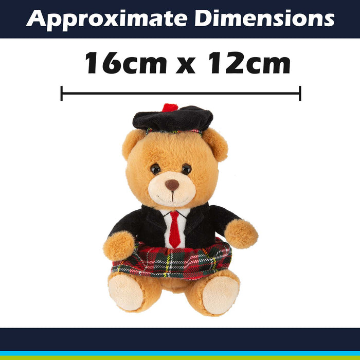Highlands Bear Soft Toy Scottish Kilt Bear Multi - 16cm x 12cm