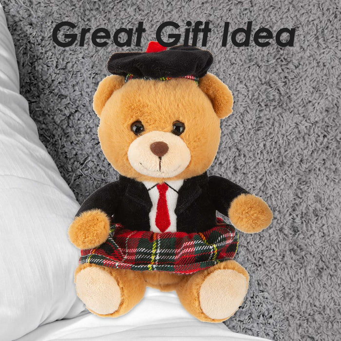 Highlands Bear Soft Toy Scottish Kilt Bear Multi - 16cm x 12cm