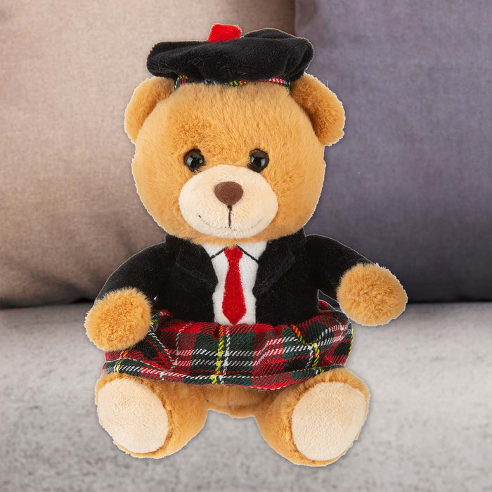 Highlands Bear Soft Toy Scottish Kilt Bear Multi - 16cm x 12cm
