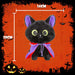 Vampire Cat Soft Toy Halloween Decoration 20cm x 14cm Black X 1
