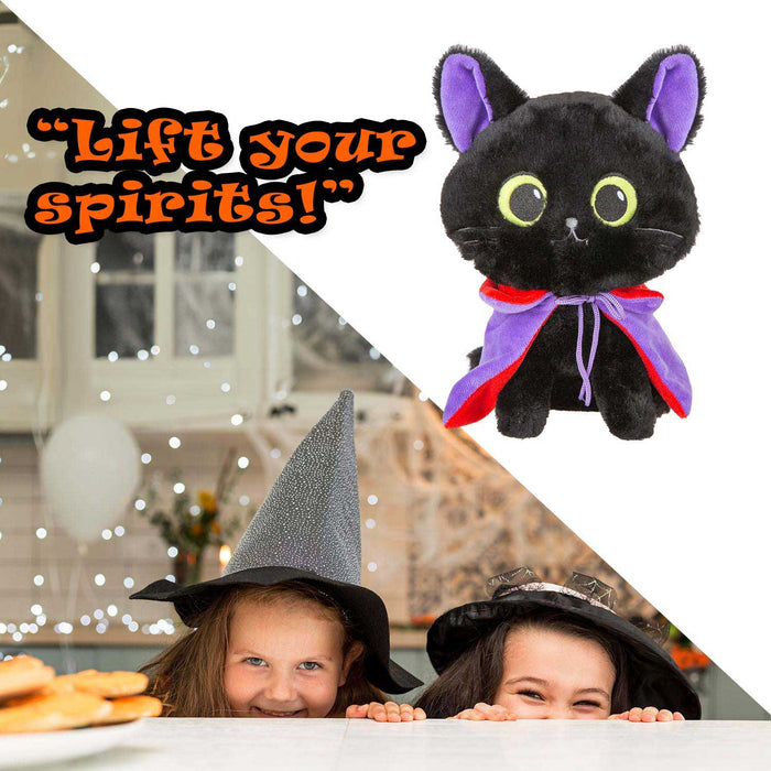 Vampire Cat Soft Toy Halloween Decoration 20cm x 14cm Black X 1