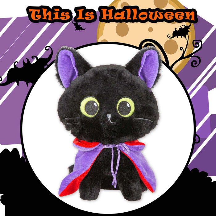 Vampire Cat Soft Toy Halloween Decoration 20cm x 14cm Black X 1