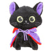 Vampire Cat Soft Toy Halloween Decoration 14cm x 10cm Black X 1