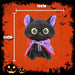 Vampire Cat Soft Toy Halloween Decoration 14cm x 10cm Black X 1