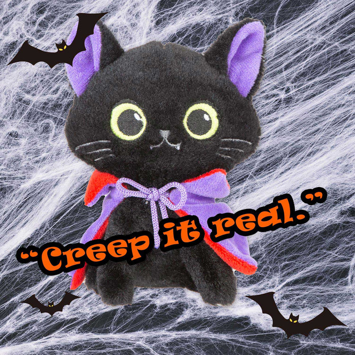 Vampire Cat Soft Toy Halloween Decoration 14cm x 10cm Black X 1