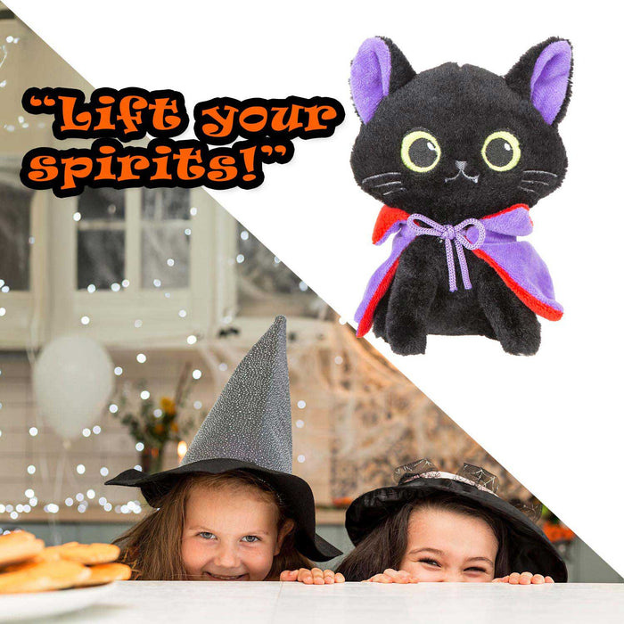 Vampire Cat Soft Toy Halloween Decoration 14cm x 10cm Black X 1