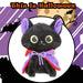 Vampire Cat Soft Toy Halloween Decoration 14cm x 10cm Black X 1
