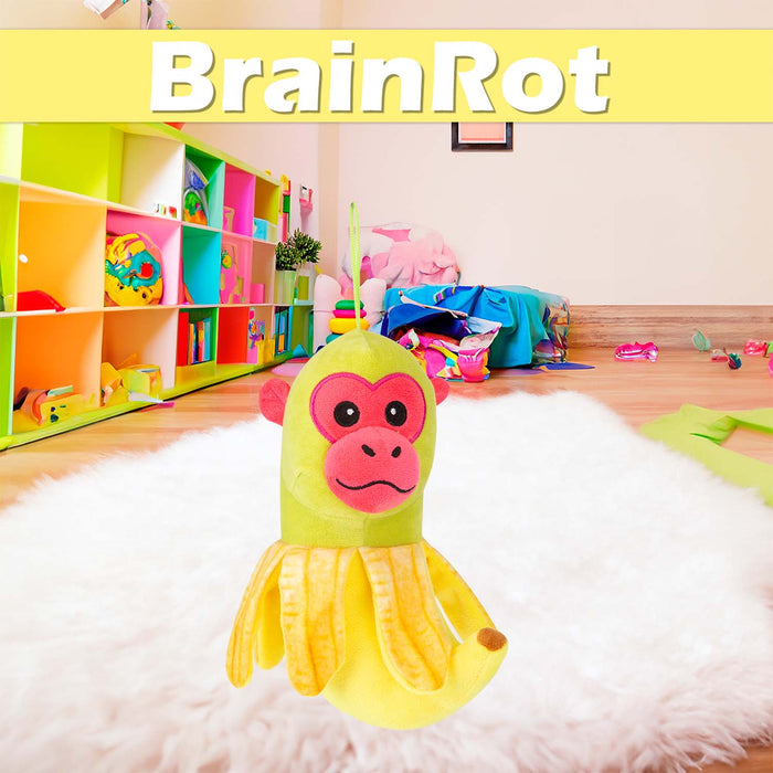 Brain rot Banana Monkey Soft Toy Plush Gift 22cm x 10cm Yellow X 1