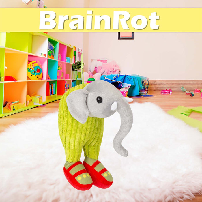 Brain rot Elephant Cactus Soft Toy Plush Gift 25cm x 17cm Green X 1