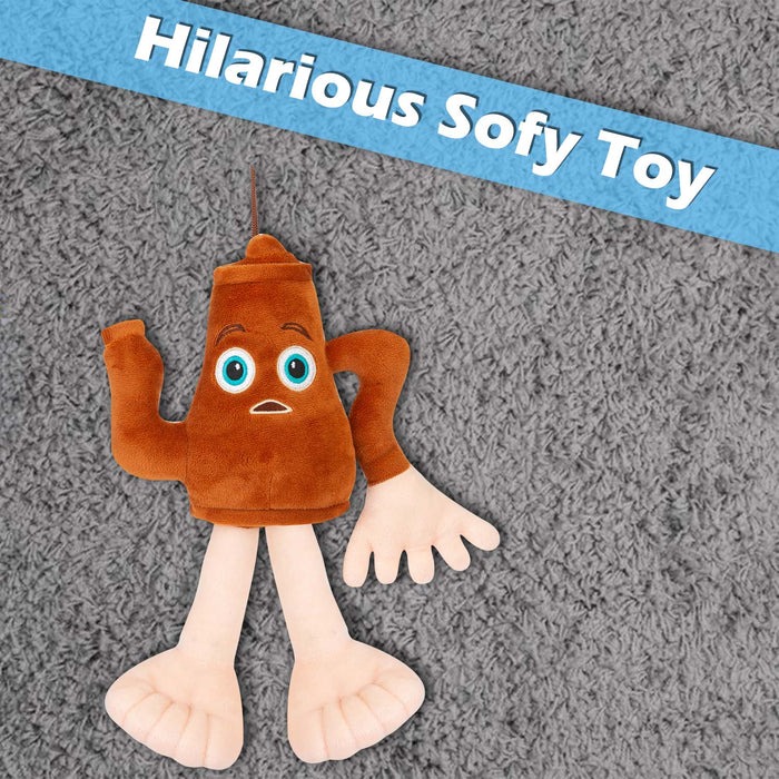 Brain rot Teapot Soft Toy Plush Gift 30cm x 25cm Brown X 1