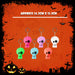 Neon Skull Key Chain 1 Piece Mystery Bag Halloween , 8cm MultiColour