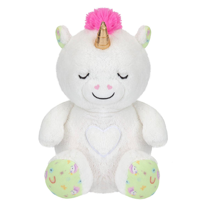 Snoozies Sleepy Unicorn Soft Toy With Breathing White - 30cm x 16cm