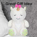Snoozies Sleepy Unicorn Soft Toy With Breathing White - 30cm x 16cm