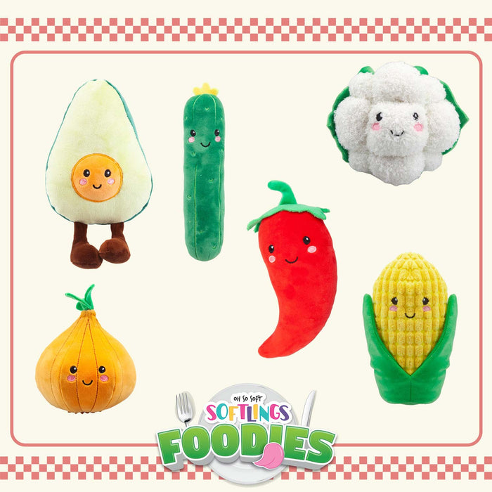 Courgette Soft Toy Food Themed Cute Plush Cuddly Soft Fluffy 16cm Multi-Coloured