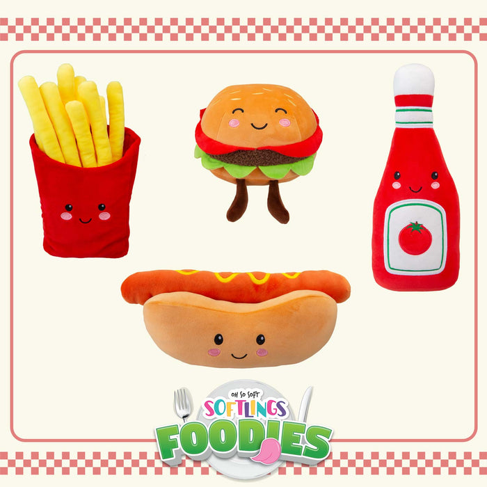 Hot Dog Soft Toy Food Themed Cute Plush Cuddly Soft Fluffy 27cm Multi-Coloured