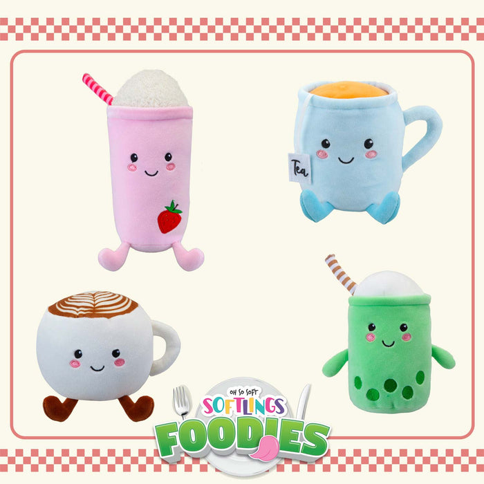 Milkshake Soft Toy Strawberry Drink Food Themed Cute Plush 16cm Multi-Coloured