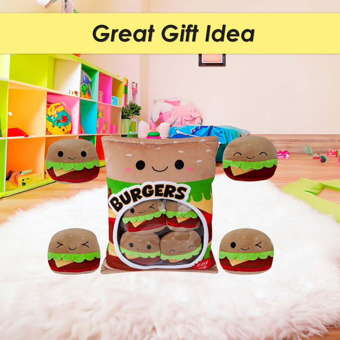 Burger Bean Pack Soft Toy Cute Plushie Huggable Cuddly Stuffed Toy 40cm Multi
