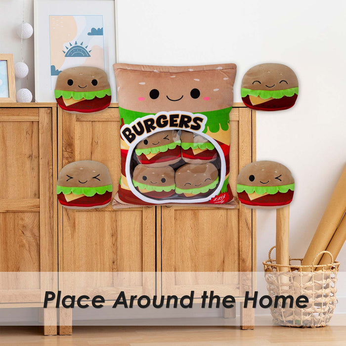 Burger Bean Pack Soft Toy Cute Plushie Huggable Cuddly Stuffed Toy 40cm Multi