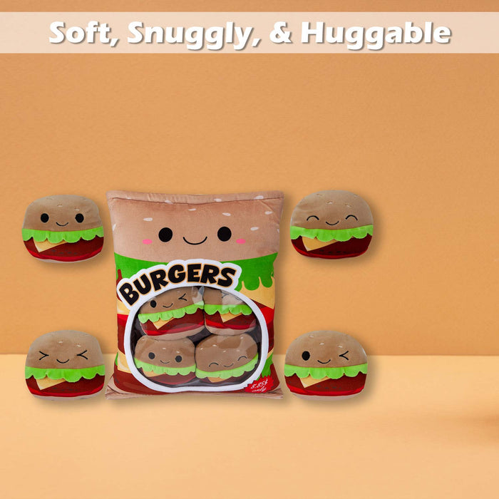Burger Bean Pack Soft Toy Cute Plushie Huggable Cuddly Stuffed Toy 40cm Multi