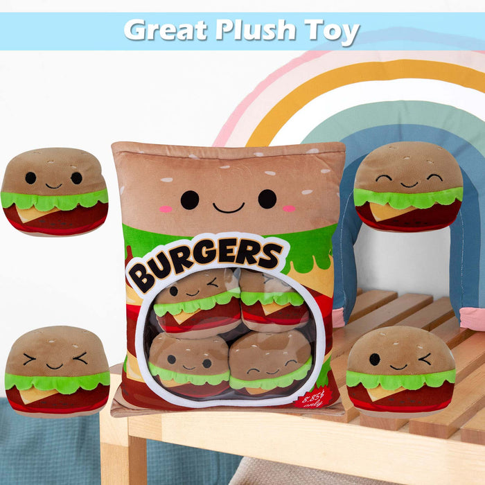 Burger Bean Pack Soft Toy Cute Plushie Huggable Cuddly Stuffed Toy 40cm Multi