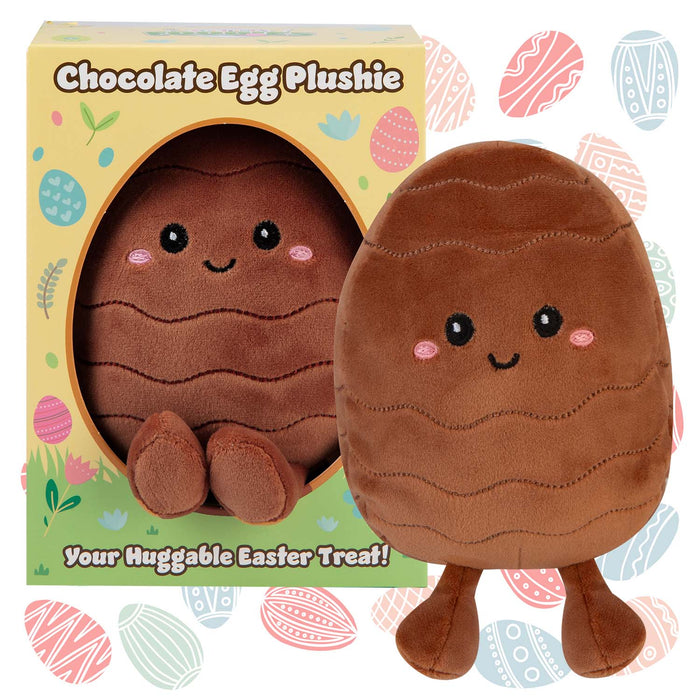 Easter Egg Soft Toy in Gift Box 19cm x 15cm Brown X 1